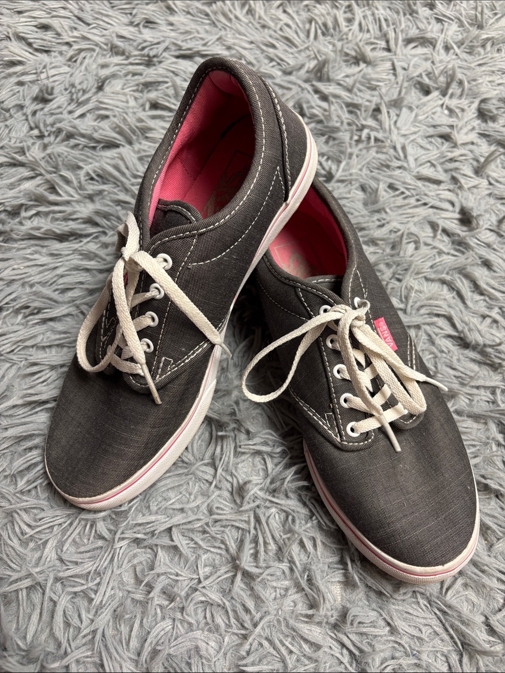 Vans Atwood Low (or Era) Charcoal and Pink Sneakers